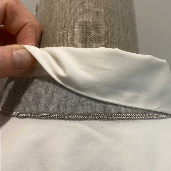 Lafayette 148 New York White Long Cotton Blouse Split Sides Size large - Picture 14 of 16